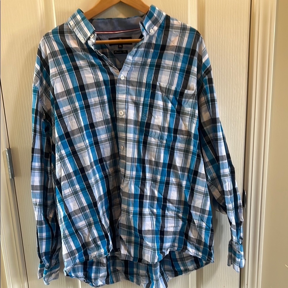 Men's Blue Plaid Shirt
